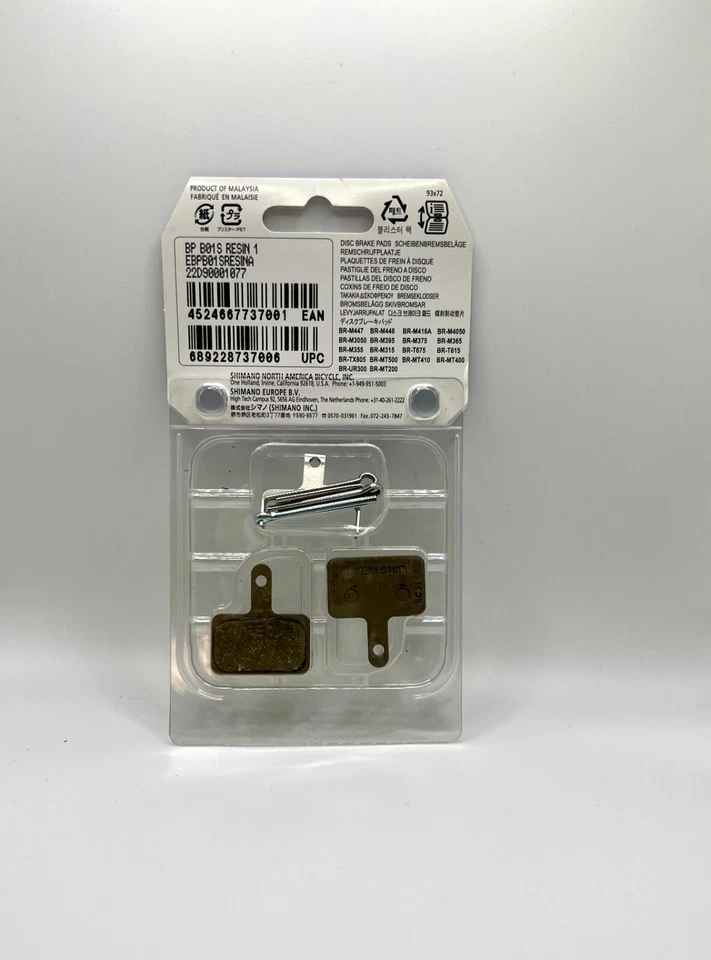 PASTILLAS FRENO DISCO SHIMANO B01S RESINA $10,99 Foto 2 de 2