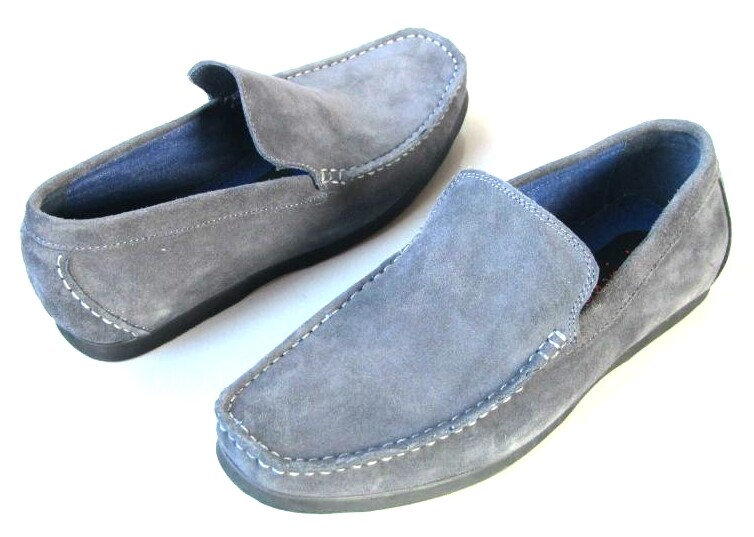 ROBERT WAYNE gray suede loafers mens shoes 8 super  display picture 2