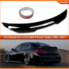 For 07-15 Infiniti G35 G37 Sedan PSM Style Rear Trunk Spoiler Wing Glossy Black
