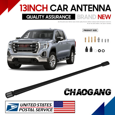 13'' BlACK RUBBER ANTENNA MAST   RADIO AM/FM - FITS: 2006-2023 GMC Sierra 1500