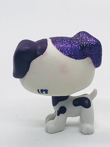 Littlest Pet Shop LPS #2136 Dalmata viola glitter occhi blu e #44 nero bianco - Foto 8 di 10