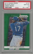 2013 Panini Prizm Nelson Cruz Green Prizm PSA 10