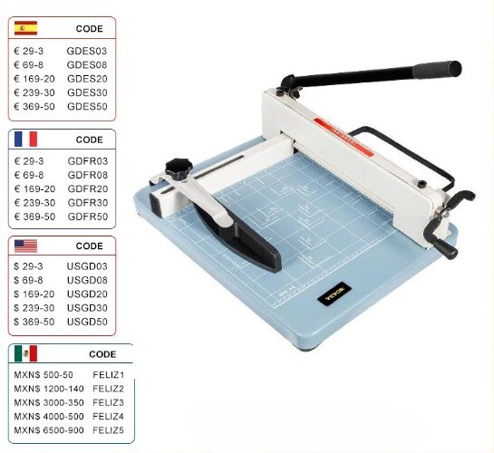 Paper Cutter Guillotine Trimmer 300-500 Sheet Shredder For Factory School Office-image