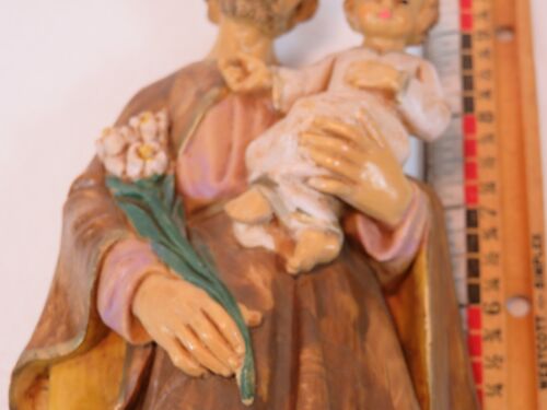 Malsiner H Statue Josef mit Jesuskind 9 3/4 inch Italy 1960’s Resin - Bild 10 von 11