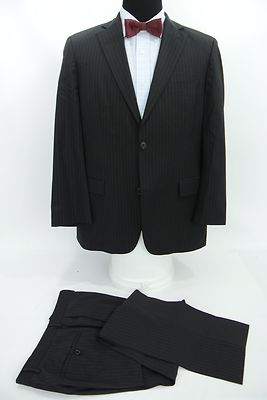 Recent Hugo Boss 2 Btn Suit Pasini1 Movie1 Black Gray Purple Pinstripe Wool 40 R