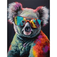 KoalabäR Mit Sonnenbrille Modern Mehrfarbig Ungerahmter ExtragroßEr Druck