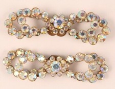 Vintage AB Rhinestone Bow Tie Shoe Clips