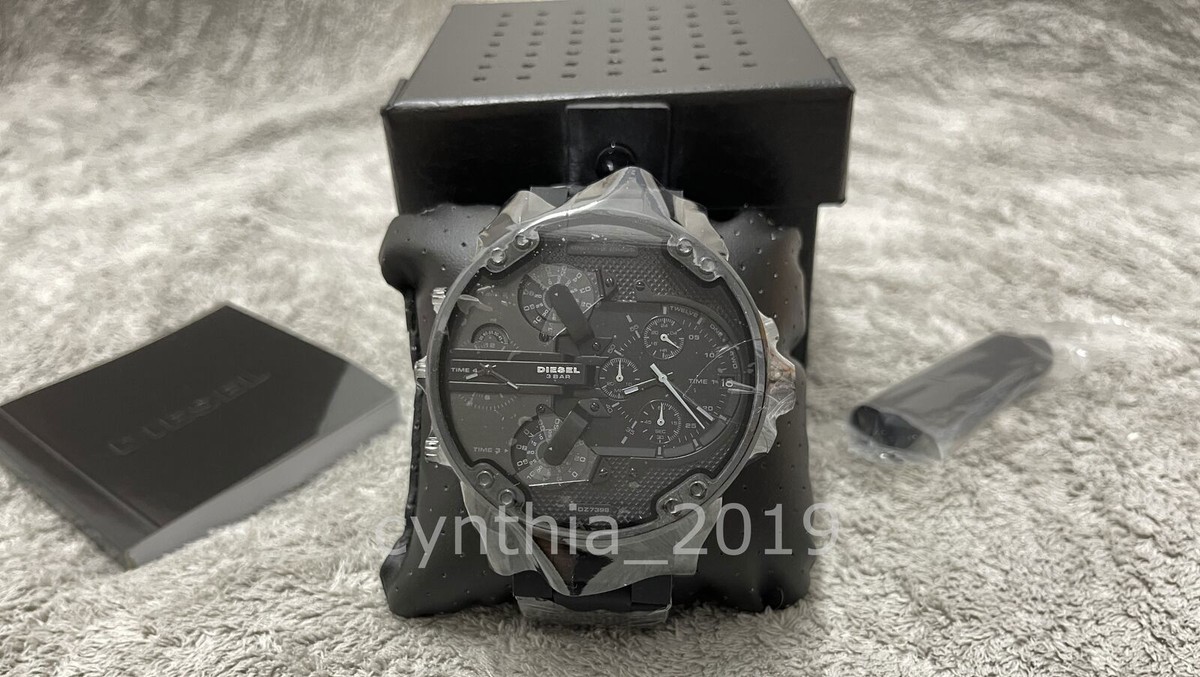 新品 未使用 DIESEL ディーゼル Mr.Daddy DZ7396 New Diesel DZ7396 Mr.Daddy 2.0 Black Dial Stainless Steel