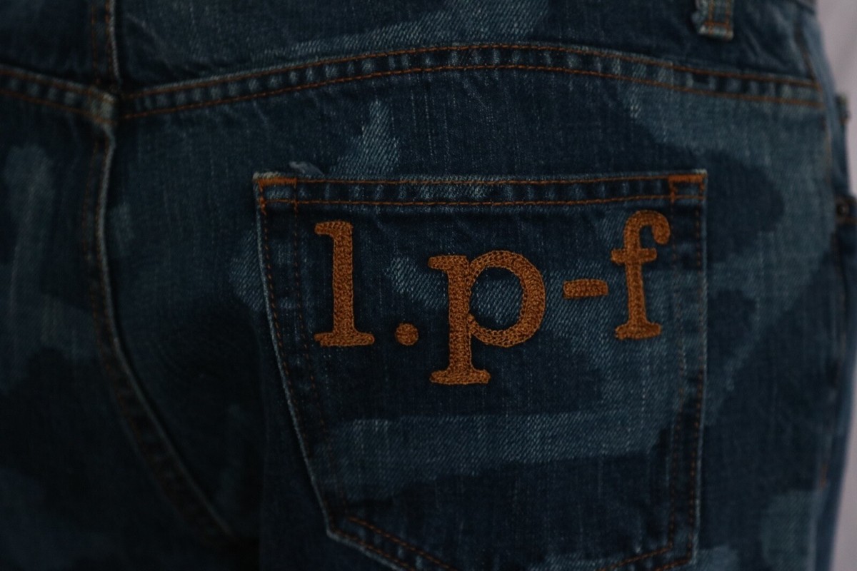 lucien pellat finet×full count denim 34f LUCIEN PELLAT-FINET Men's Camouflage Blue denim jeans. size