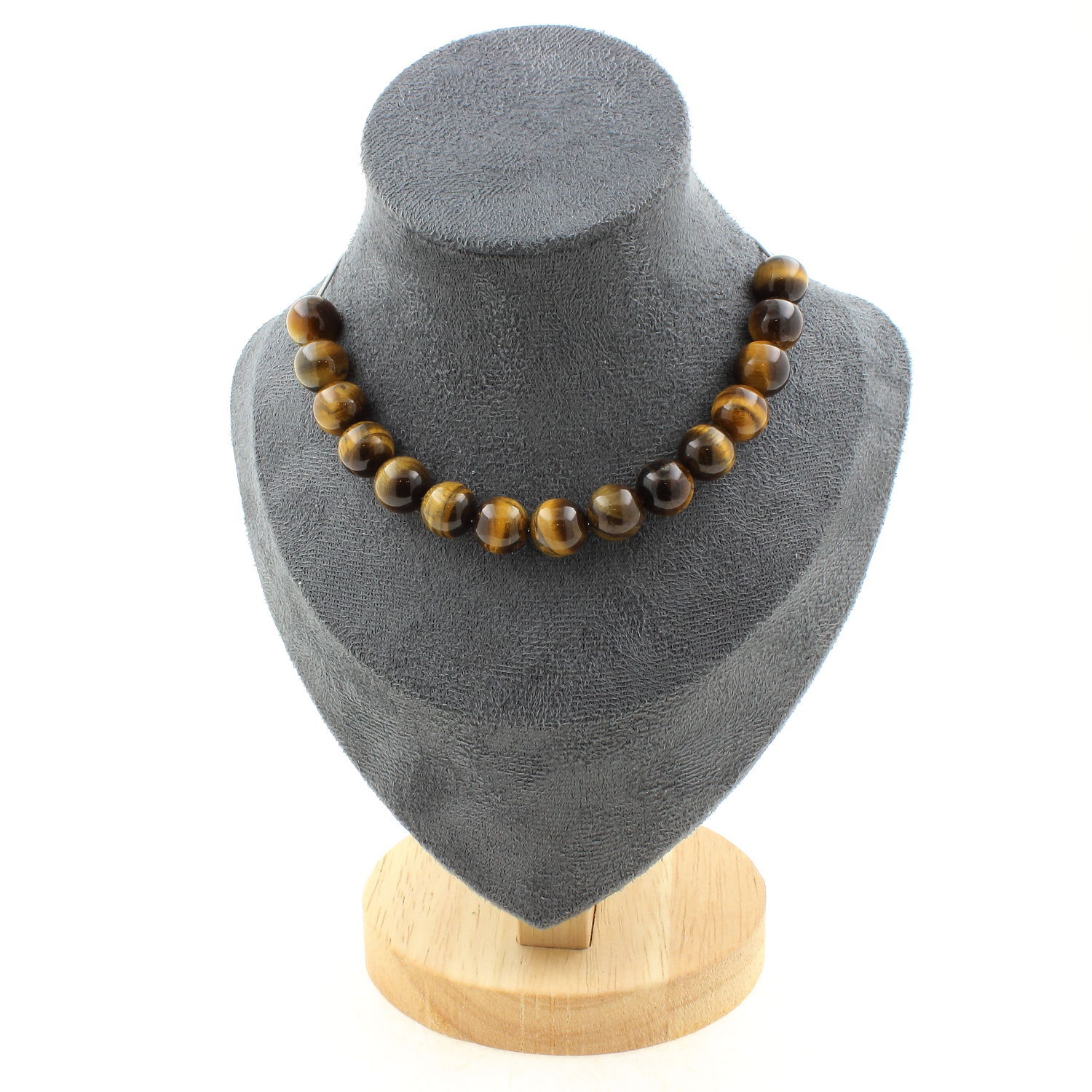 Oeil de Tigre collier 15 perles pour retrouver calme et ancrage au bureau