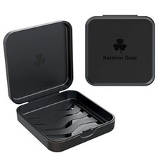 Black Square Dental Orthodontic Retainer Box/Case, Dentures Brace Teeth Mouth UK