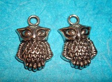 Pendant Owl Charm Bird Charm Animal Charm Wings Charm Hoot Owl Charm Lot of 2