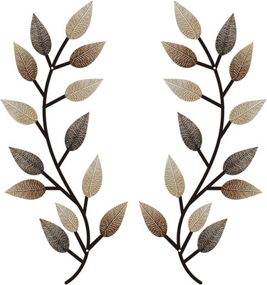 2 Pieces Metal Tree Leaf Wall Decor Vine Olive Branch Leaf Wall Art Living Room,