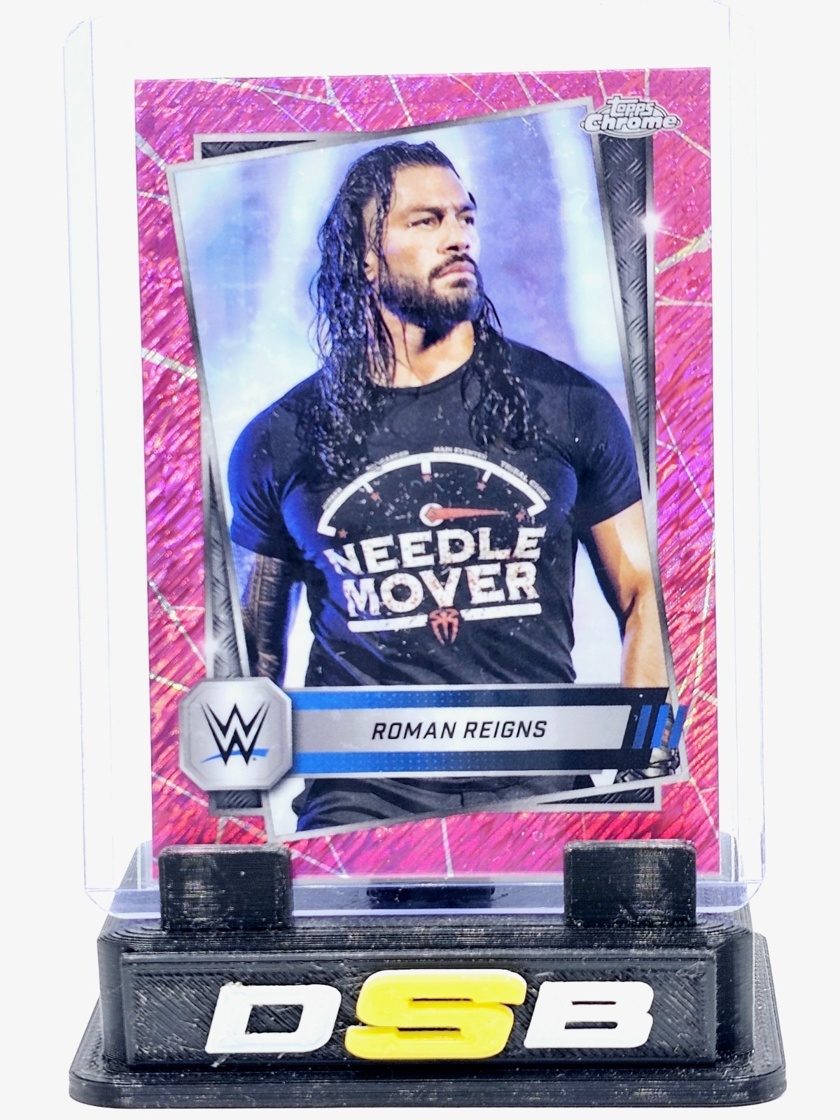 2025 Topps Chrome WWE Roman Reigns Pink Shimmer Refractor #3 Tribal Chief OTC