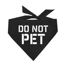 Do Not Pet Triangle Dog Bandana Black OS 157 Warning Working Animal Scarf Bib