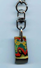 Fordite Keychain - Premium Fordite - 18.78mm x 11.88mm x 9.06mm     (2790)