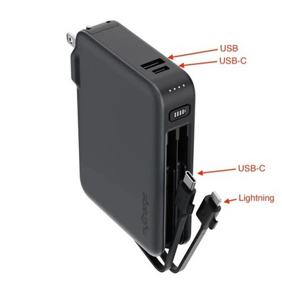 Portable Battery Charger USB-C for iPhone & Android myCharge 15000mAh. NEW
