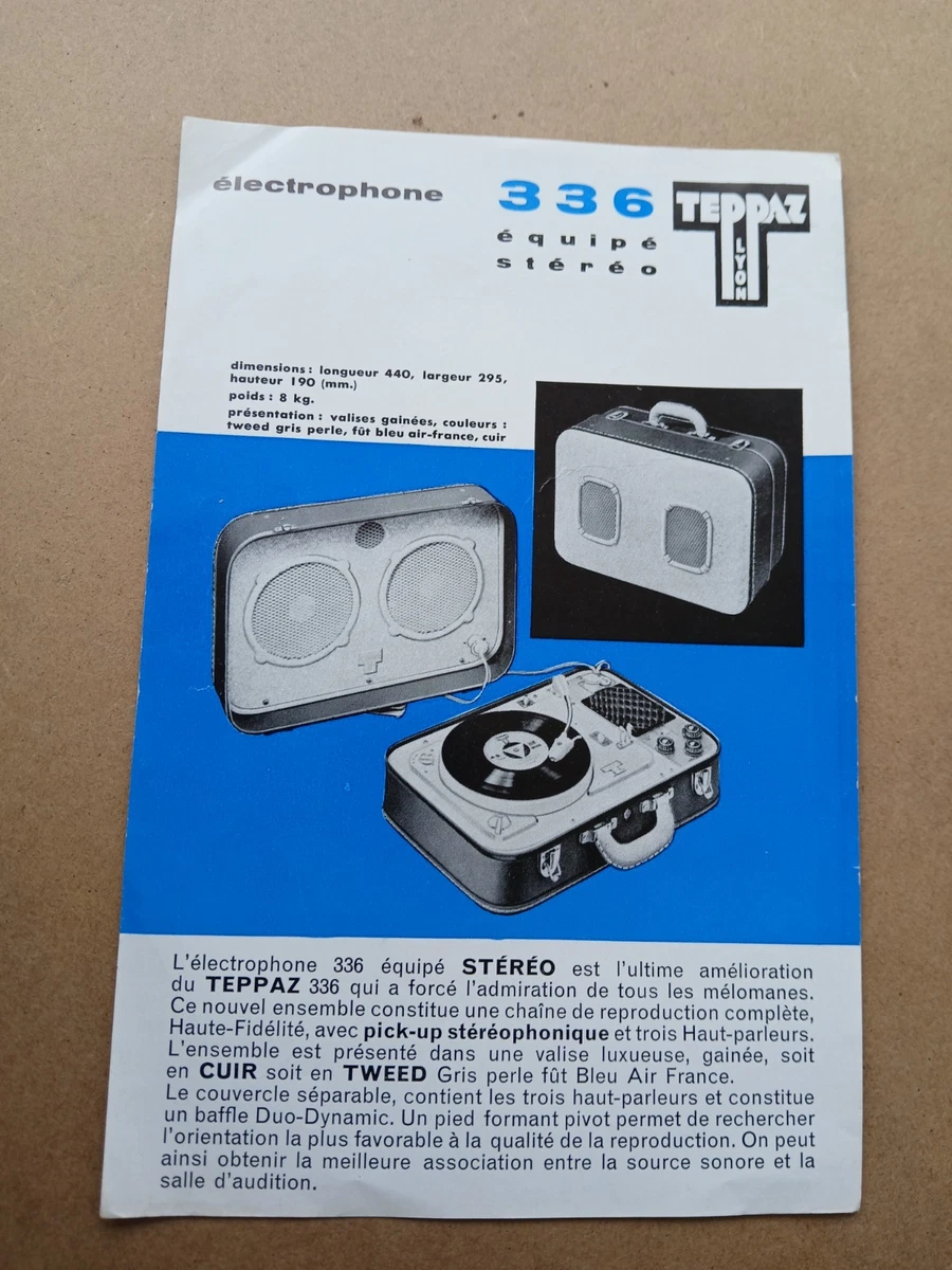 publicité information électrophone TEPPAZ 336 stéréo tourne-disque années 1950