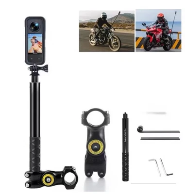 DESIGNED BY BULLET TIME BOTH Invisible Stick + Motorcycle Mount for Insta360 X3 X4 X5