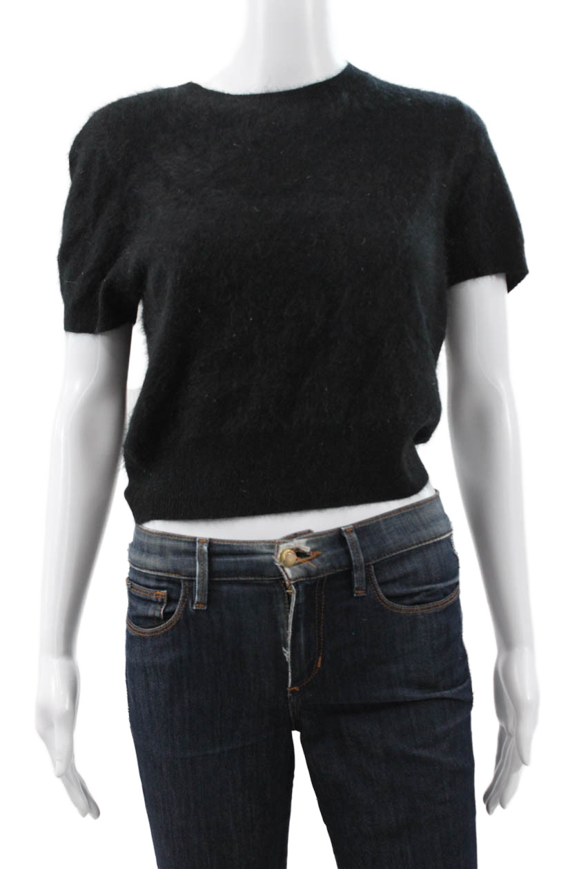 J Crew Womens Black Cashmere Crew Neck Short Sleeve Pullover Sweater Size SFree Shipping in US $100+ Orders | $6.95 Orders Below