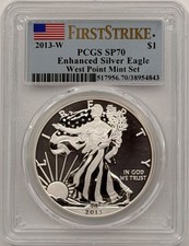 2013 W Silver Eagle Enhanced Finish PCGS SP70 | FIRST STRIKE