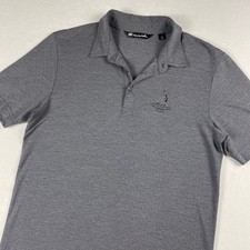 Travis Mathew Polo Mens S Gray Pattern Pinehurst 1895 Logo Golf Course Stretch