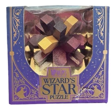 Merlin's Wizard's Star Wooden Puzzle Boxed Brainteaser Professor Puzzle Gift Toy