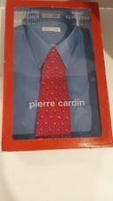 Pierre Cardin Men s Dress Shirt 15-15.5 32/33 Slim Blue Solid Silk Tie.