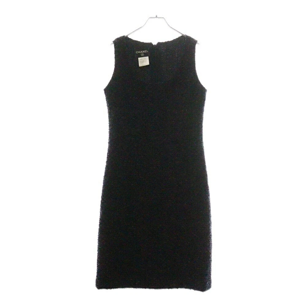 Abito smanicato Chanel 02Aw tweed lana blu navy donna P20034V11631 usatozioni