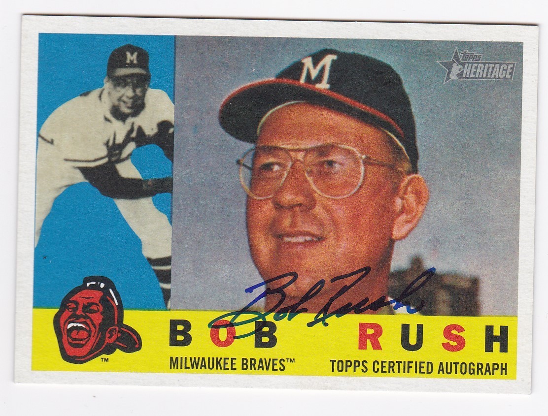 2009 Topps Heritage Real One Bob Rush Milwaukee Braves Autograph Auto Card