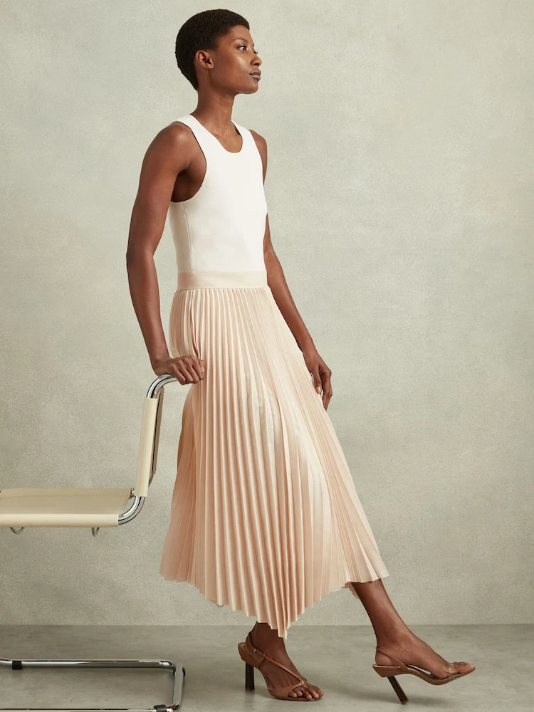 Zenlonr Women's Sleeveless Summer Dress - Hollow Out Knit Bodycon With Side Slit, Striped Tank