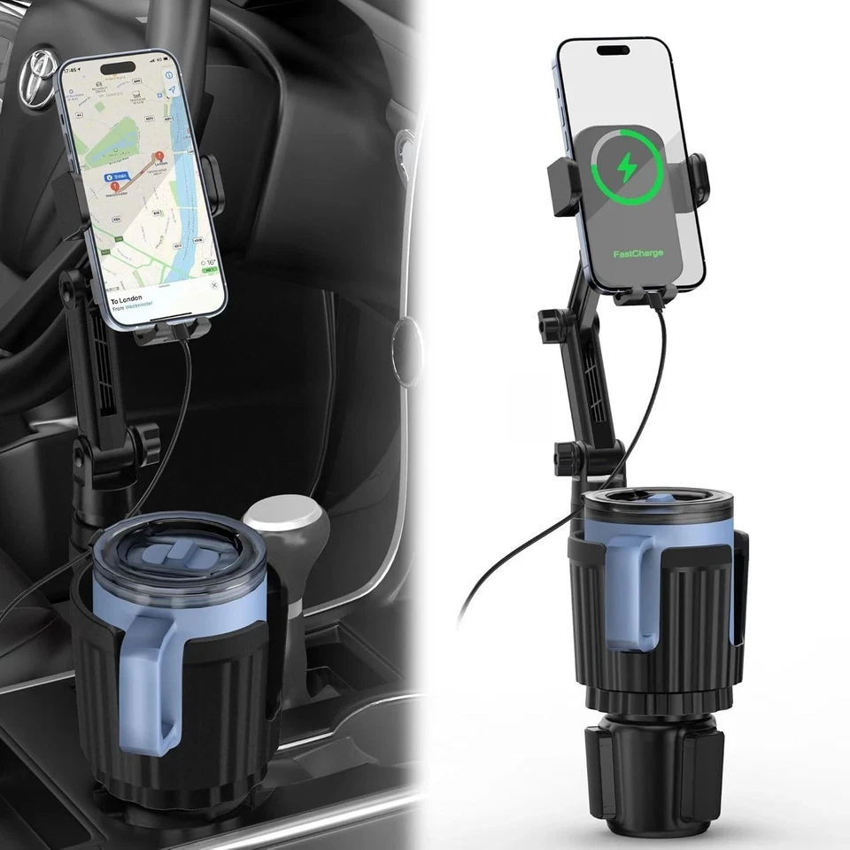 Cargador Universal Inalámbrico para Coche y Soporte para Teléfono - Compatible con Carga Rápida 15W Foto 3 de 4