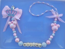 Personalised Dummy Clips Mickey Mouse Themed Decorated With Premium Bow & Cerami