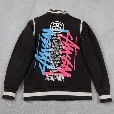 Stussy Jacke Herren Gr. S College Varsity Baseball Bomber Sweatshirt Pullover