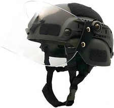 Tactical MICH 2000 Helmet with Clear Visor Face Shield Airsoft Paintball