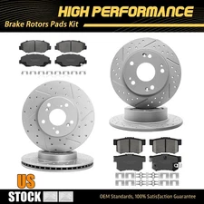 Front Rear Disc Brake Rotors + Ceramic Pads For 2003 - 2007 Honda Accord 2.4L