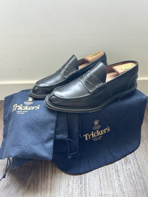 Trickers James Mens Loafers Box Calf Black Size 7.5 UK Size 8 US