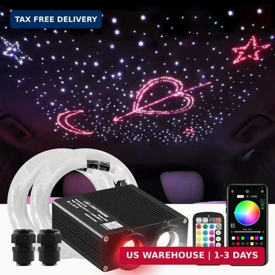 ATOKEE 32W Dual Color Starlight Headliner Kit, Sound Activated Fiber Optic Star