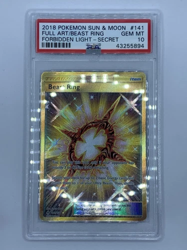 PSA 10 - Pokemon - Beast Ring 141/131 - Forbidden Light - Secret Rare - Gem MT