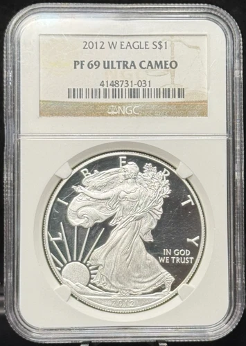 NGC PF69 Ultra Cameo 2012 American Silver Eagle One Dollar 999 Silver Coin -031