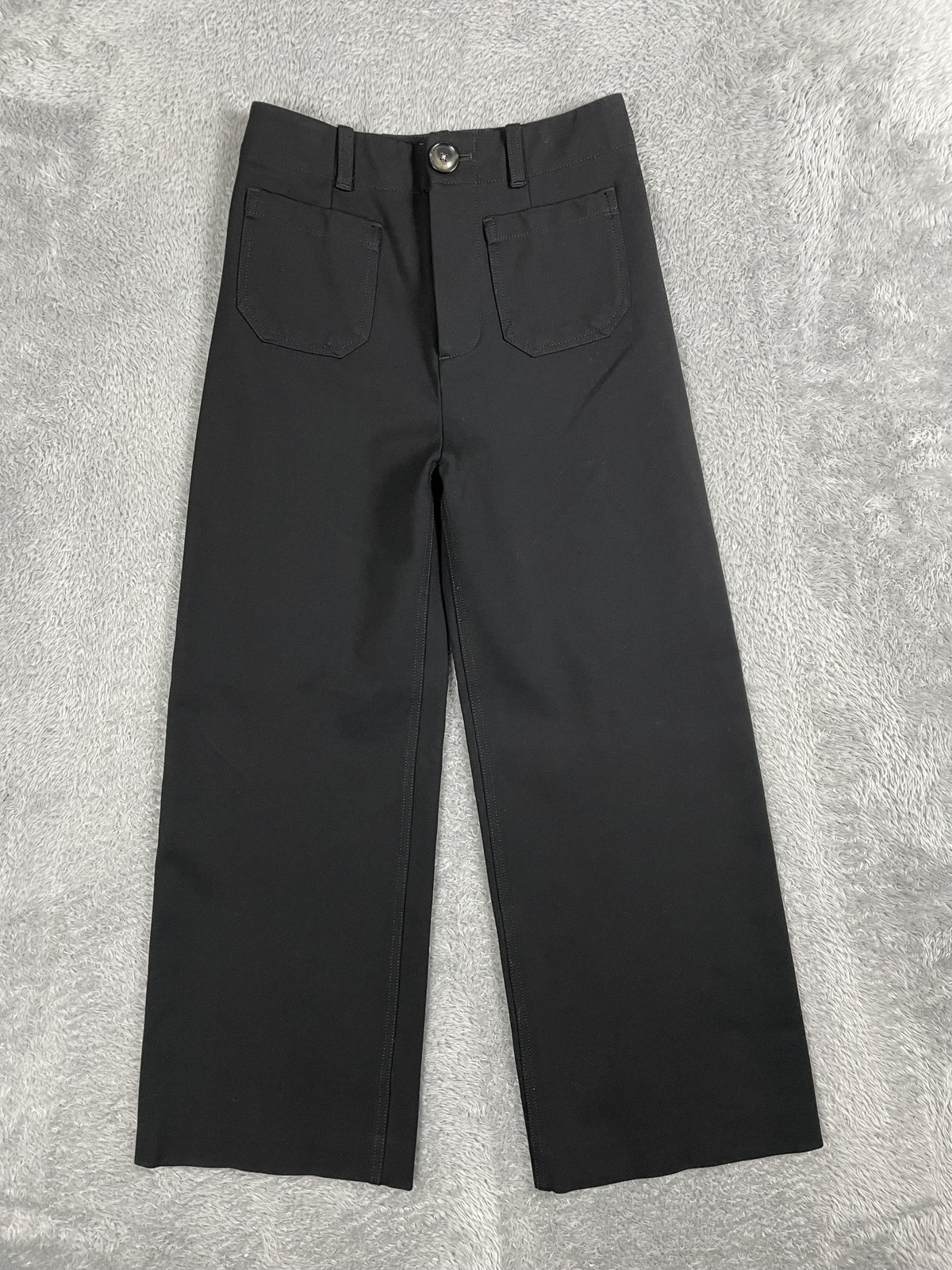 Anthropologie Pants Womens 2 Black Wide Leg High Rise Stretch Dress Ponte Crop