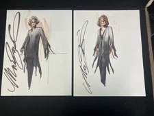 VINTAGE MARK ZUNINO ORIGINAL SIGNED 11X14 FASHION ILLUSTRATIONS, LOT OF 2