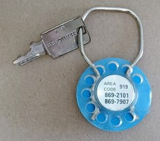 Vintage Key Fob Rotary Phone Dial Advertisement Ring w/Samsung Luggage Key