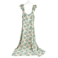 Loft Women's Size 8 Multi Color Maxi Dress Sundress & Slit 100% Viscose EUC