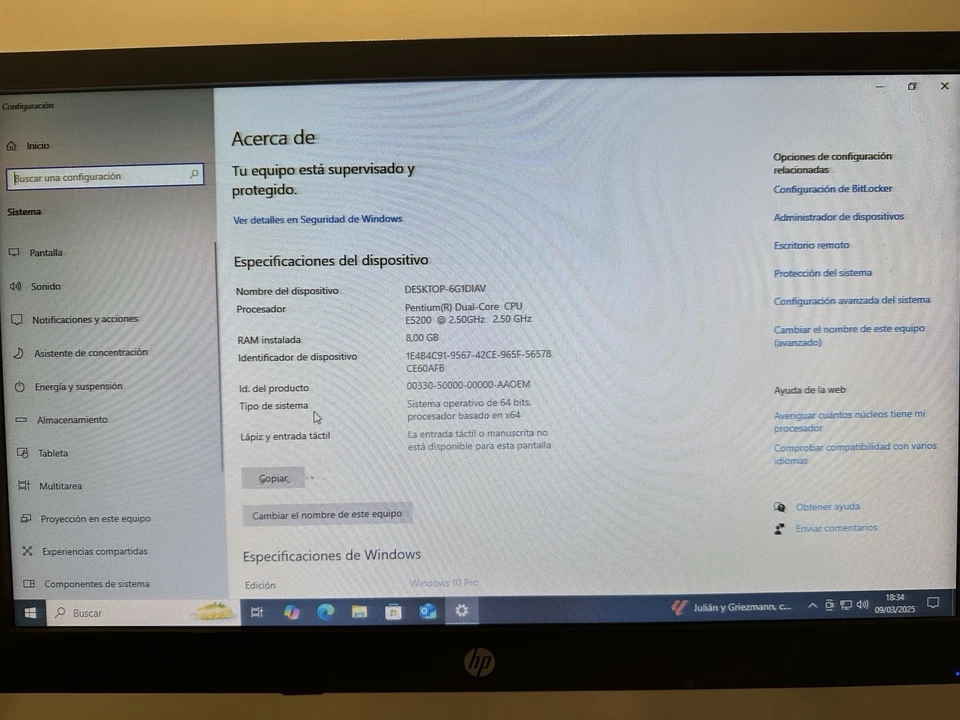 Ordenador Hp Compaq dx2400 Microtower - Imagen 3 de 4