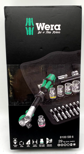 Wera 5004046001 8100 SB 6 Zyklop Speed Ratchet Metric Set 3/8in Drive