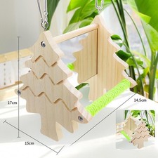 Parrot Double Sided Mirror Stand Hanging Stand Interactive Parrot Cage Accessory