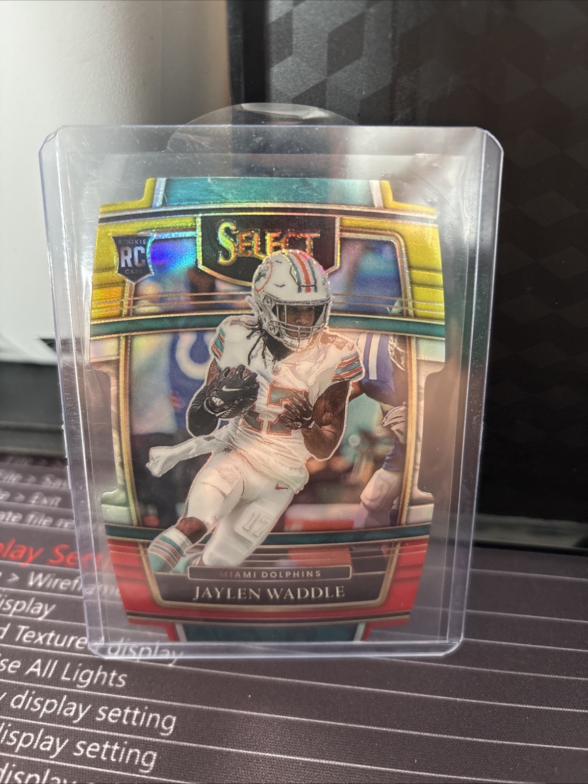 2021 Panini Select - Concourse Jaylen Waddle #48 Red & Yellow Prizm Die-Cut (RC)