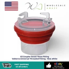 EZ Coupler Sewer Hose Fitting Valterra Universal Threaded Fitting - Red, White