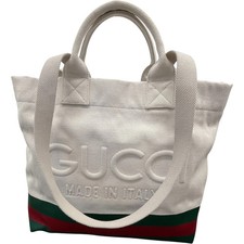 Gucci Men's Embossed Logo tote Bag Beige